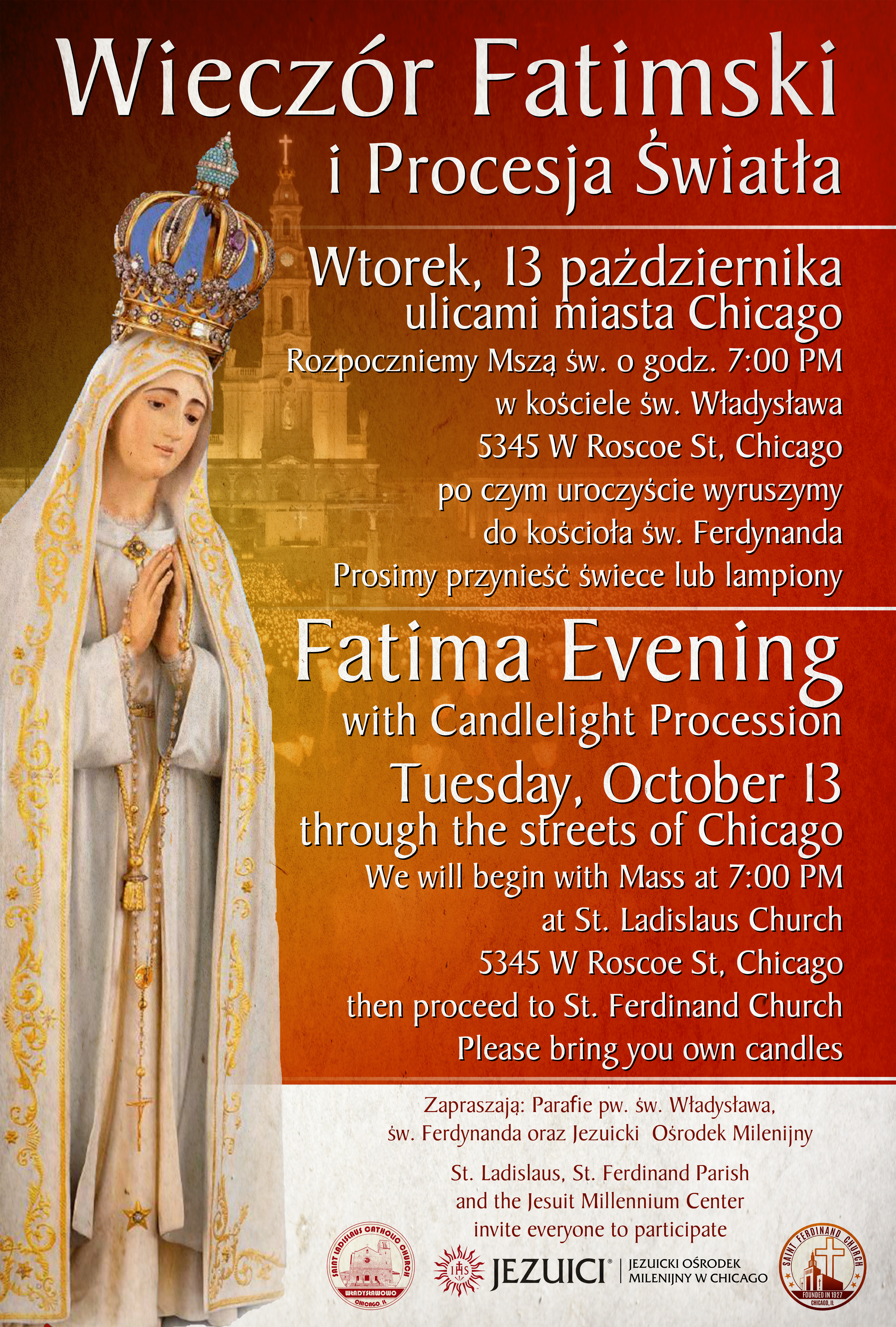 WIECZÓR FATIMSKI I PROCESJA ŚWIATŁA 